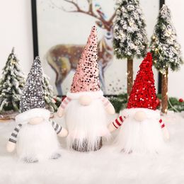 new Christmas decorations Lufu beads hat band lamp forest man doll faceless old man doll ornaments RRB16438