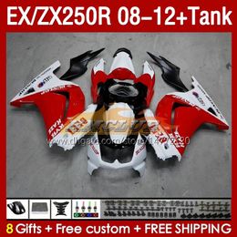 OEM Fairings & Tank For KAWASAKI NINJA ZX250R EX ZX 250R ZX250 EX250 R 08-12 163No.38 EX250R 08 09 10 11 12 ZX-250R 2008 2009 2010 2011 2012 Injection Fairing red white