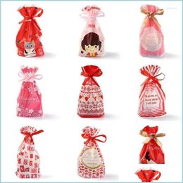 Jewellery Pouches Bags Jewellery Pouches Bags 90100Pcs Christmas Candy Gift Dstring Bag Wedding Birthday Party Decoration Year Presents Dh2Dc