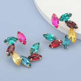 Stud Earrings 2022 Autumn Simple Metal Rhinestone Geometric Campus Party Fashion Women's Retro Accessories