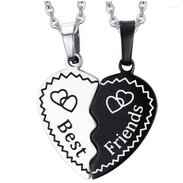 Pendant Necklaces One Pair Of Fashion Stainless Steel Love Heart Friendship Friend Gifts Women Men