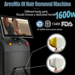 Diode Laser Germany Bars 1600w Dual Handle 808nm Diodo Lazer Epilator / 808 755 1064 Tripe Hair Remover Machine