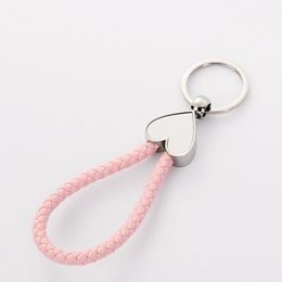 10pcs Bag Parts Sublimation DIY White Blank Metal Love Shaped Keychain Mix Colour RRE15091