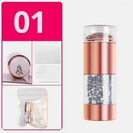 Nail Art Kits Silicone Stamping Kit Gold Plated Diamonds Transparent Manicure Plate Polish Stencil Template Seal Stamper Scraper