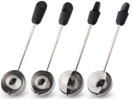 Stainless Steel Tea Infuser Ball Portable Fine Mesh Tea Filter 14cm Handle 360 Degree Rotation Tea Tool