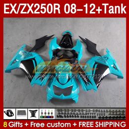 Injection Fairings & Tank For KAWASAKI NINJA EX250R ZX250R 2008 2009 2010 2011 2012 ZX250 EX250 R 163No.118 ZX-250R 08-12 EX ZX 250R 08 09 10 11 12 OEM Fairing glossy cyan