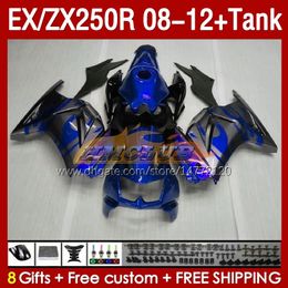 Fairings & Tank OEM For KAWASAKI NINJA ZX250R EX250R 08 09 10 11 12 ZX250 EX250 R 163No.66 ZX-250R 2008 2009 2010 2011 2012 EX ZX 250R 08-12 Injection Fairing blue grey