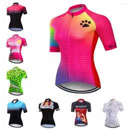 Racing Jackets 2022 Cycling Jersey Womens Bike Shirts Short Sleeve MTB Top Bicycle Clothing Mountain Road Uniform Simmer