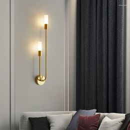 Wall Lamps Nordic Led Lamp Sconce Golden Modern Living Luxury Bedroom Bedside Aisle Lighting Bathroom Decor Mirror Mount G9 Light