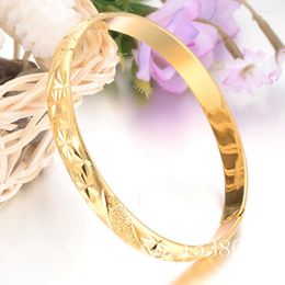 Bangle Stamped Openable 8k Yellow Gold GP Womens Bracelet Fashion Jewellery 60mm