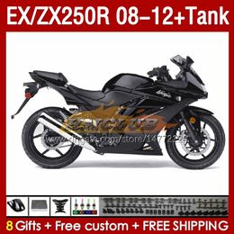 Injection Fairings & Tank For KAWASAKI NINJA EX250R ZX250R 2008 2009 2010 2011 2012 ZX250 EX250 R 163No.130 ZX-250R 08-12 EX ZX 250R 08 09 10 11 12 OEM Fairing black flat