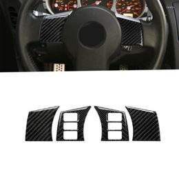 Interior Accessories 4 Pcs Car Steering Wheel Panel Frame Trim Carbon Fibre Decorative Sticker Cover For 350Z 2003-2009