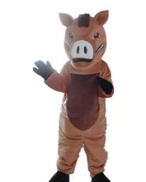 Discount factory sale Good vision and good Ventilation a brown boar mascot costume with big nose for adult to wear