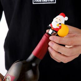 Party wedding suppiles alloy red wine plug congested Christmas series Santa Claus creative wine bottle stopper