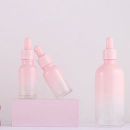 5ml 10ml 15ml 20ml 30ml 50ml 100ml Glass Essential Oil Perfume Bottle Gradient Pink Cosmetics Container