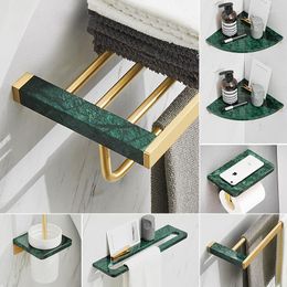 Bath Accessory Set Bathroom Accessories Brass Marble Paper Holder Towel Bar Soap Basket Rack Toilet Brush Hook Hardware