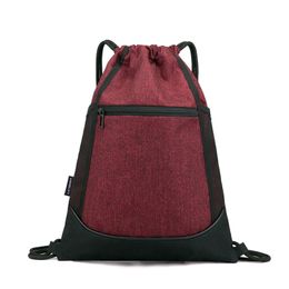 3pcs Cycling Bags Women Oxford Large Capacity Middle Zipper Sport Drawstring Backpack Bag Mix Colour