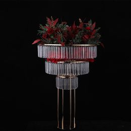 decor 3Tier Flower Stand Wedding props Crystal Road Lead Christmas decoration Table Centrepiece Party Home decorat decorimake406