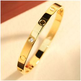 designer bracelet lover mans bracelets Screws Diamond Wedding Couple Jewellery Gift Gold Silver rose Charm Elegant Classic Fashion Cuff bangles With velvet bag