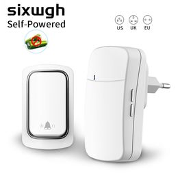 Doorbells SIXWGH Wireless No Battery required Waterproof Self-Powered Door bell Sets Home Outdoor Kinetic Ring Chime 221018