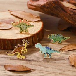 Pins fofos de desenho animado da série de dinossauros jurássicos tinta tinta liga de jóia para personalidade Bolsa de cachecol versátil Botão
