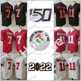 American College Football Wear American College Football Wear NCAA Football Jersey 7 C.J. Stroud 11 Smith-Njicba 1 Justin Fields Red White Ohio State Buckeyes Colle
