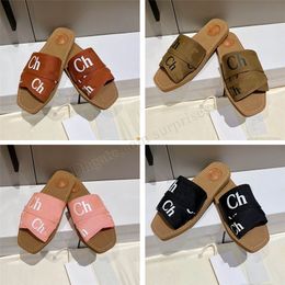 Authentic Mules Flat Slippers Sandals Slides Womens House Slipper Beach Shoes Designer Canvas White Black Sail Fashion Outdoor Original Women Woody Slipper