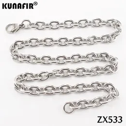 KUNAFIR Stainless steel Necklace 7.0mm Chains 16"-28" lengthOpen annulus oval Chain man male fashion Jewelry 10pcs per lot ZX533