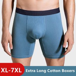 Underpants Men Underwear Boxers Cotton Extra Long Lengthen Plus Anti-Rubbing Loose Pantie High Quality Male Sports Boxershorts