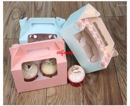 Gift Wrap 500pcs/lot Open The Window Cup Paper Cake Box Mu Si Fu Pudding Bottle Contains Inner Support 2 Pieces F052906