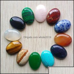 Stone Stone Natural Mixed Oval Flat Base Cab Cabochon Cystal Loose Beads For Necklace Earrings Jewelry Making Wholesale Dhseller2010 Dhjuq