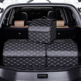 Car Organiser Foldable Trunk Storage Box High Capacity Interior PU Leather Storager Travelling Bag Auto Accessories