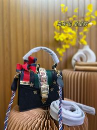 2022 top navy bag sylvie series butterfly bag pigskin leather portable shoulder sling multipurpose belt box