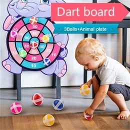 Soft Sticky Ball Dartboard Toy Children Target Toys Creative Throw Party Sports Cloth toys Educational Board games for kids 220621