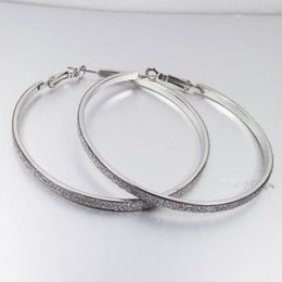 Hoop Earrings 1 Pair 60mm Earring Silver Gold Dull Color Basketball Wives Large Elegant Jewelry