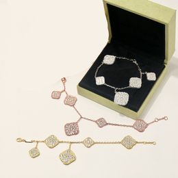 Mixed for Women Fashion Chain Designer Bracelets Four Leaf Clover Jewellery Alhambas Magic Series Bracelet Lucky Flower Van 5 Motifs Bangle Party Gift