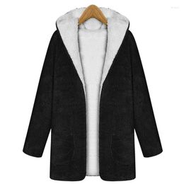 Women's Fur Women Cashmere Jacket Winter Hoodies Ladies Coat Warm Fashion Double-sided Plush