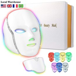 Face Care Devices LED Face Mask Neck Light Therapy 7 Color Skin Rejuvenation Therapy LED Pon Mask Light Skin Care Anti Aging Skin Mask 221017