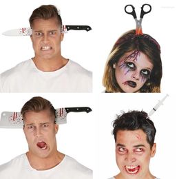 Party Masks Horror Headband Halloween Decoration Scary Knife Accessories Props Supplies Event Decor