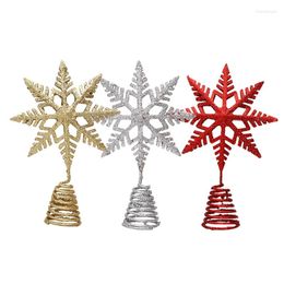 Christmas Decorations Tree Topper Star Snowflake Gold Silver Red Glitter For Xmas Decoration Ornament Pography Props