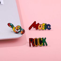 Rainbow English brooch shrimp skin music guitar metal badge electro plating clothing accessories cool