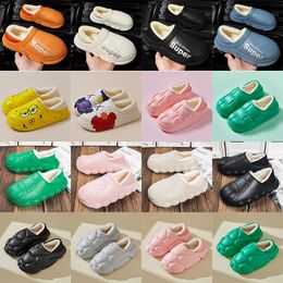 Couple Cotton Slippers Plain Cartoon Irregular Graffiti Plush Indoor and Outdoor Snow Boots Women's Men's Multiple Styles Various Sizes 36-45