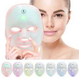 Face Care Devices 7Colors LED Mask Pon Therapy Skin Rejuvenation Anti Acne Wrinkle Removal Skin Care Mask Skin Brightening USB Charge 221017