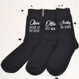 Men's Socks Personalised Wedding Groom Groomsman Father Of The Bride Man Custom Name Party Accessory Gifts