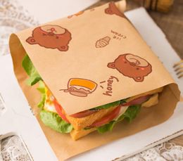 Sandwich Wrapping Paper Folding-free Oil-proof Burgers Use Home Breakfast Baked Snacks For One-time Packaging