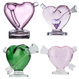 Vintage Love Heart glass pipe bong spoon Style smoking for tobacco use can put customer logo by DHL UPS CNE