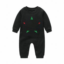 Rompers in Stock Newborn Kids Designer Baby Boys Girls Fashion Luxury Print Pure Cotton Long Sleeve Short Jumpsuit Children's Clothing Go001 28ra#