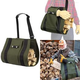 Storage Bags Outdoor Camping Firewood Bag Canvas Carry Handbag Wood Handling