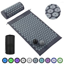 Pillow Acupressure Mat And Set Massager Massage Yoga Relieve Stress Back Body Pain Spike Home Gym