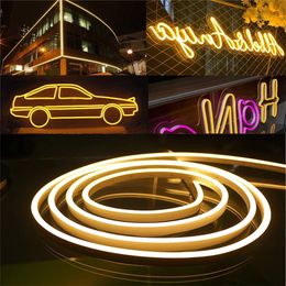 12V Leds Strip Waterproof Ribbon Led Neon Sign Light IP67 2A power White Warm Tape Lights 2835 120Led/m Stage Modelling